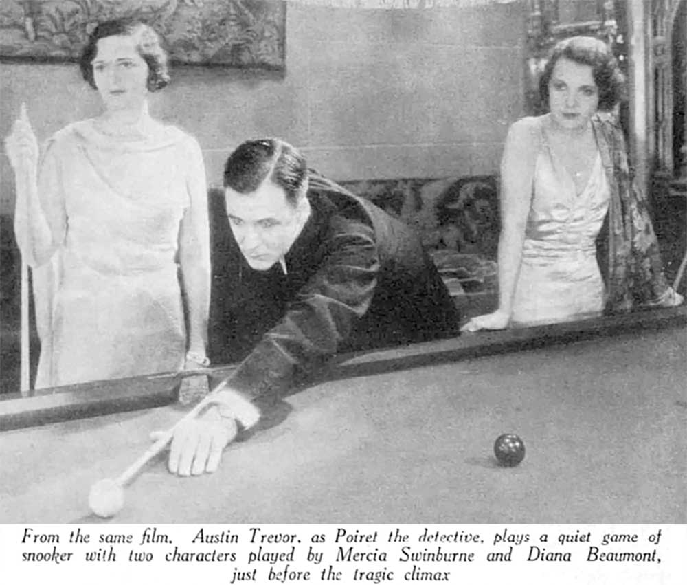 Poiret plays a game of snooker