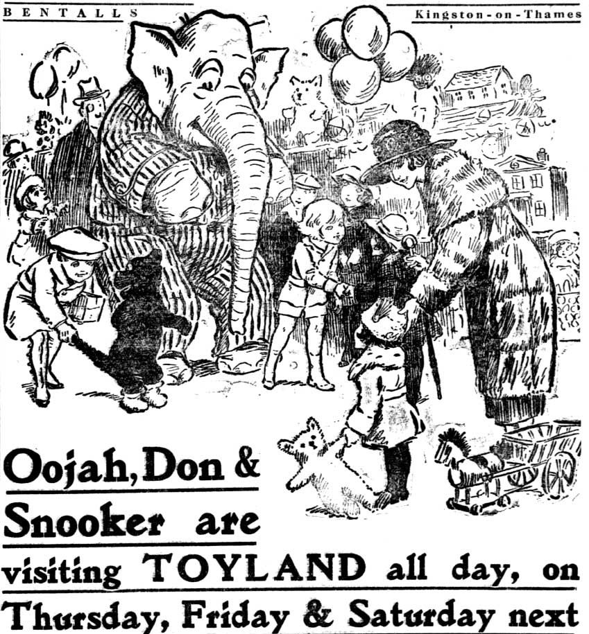 Oojah, Don & Snooker are visiting TOYLAND all day, on Thursday, Friday & Saturday next